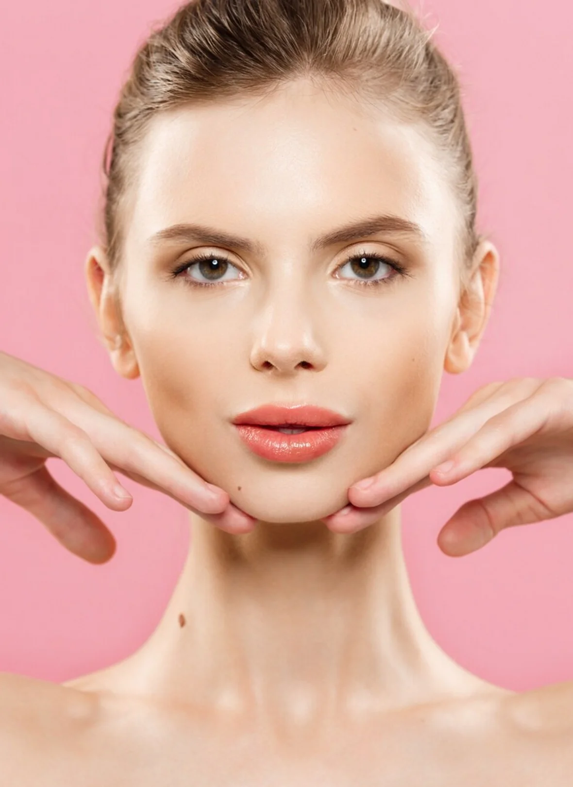 Editorial portrait of a woman, illustrating facial surgery